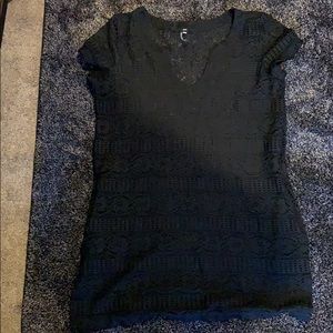 Black bathing suit coverup.